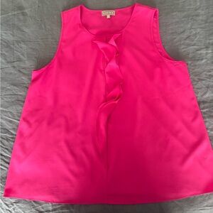 Laura Bright Pink Ruffle-Front Sleeveless Camisole